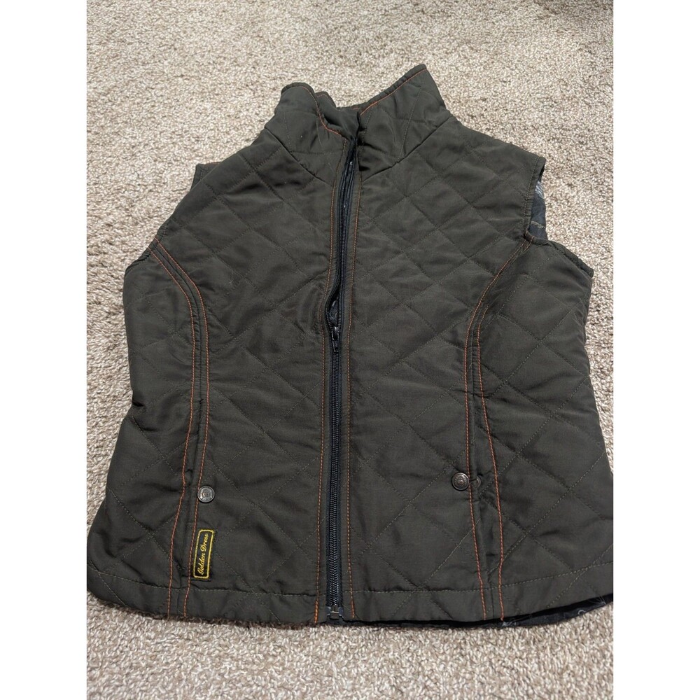 Golden Dress Quilted Vest Women Size Large Brown Equestrian Lining